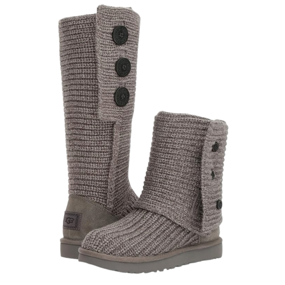 Ugg Australia Women 5819 Sweater Knit Button Boots shoes sz 8 - Picture 1 of 13